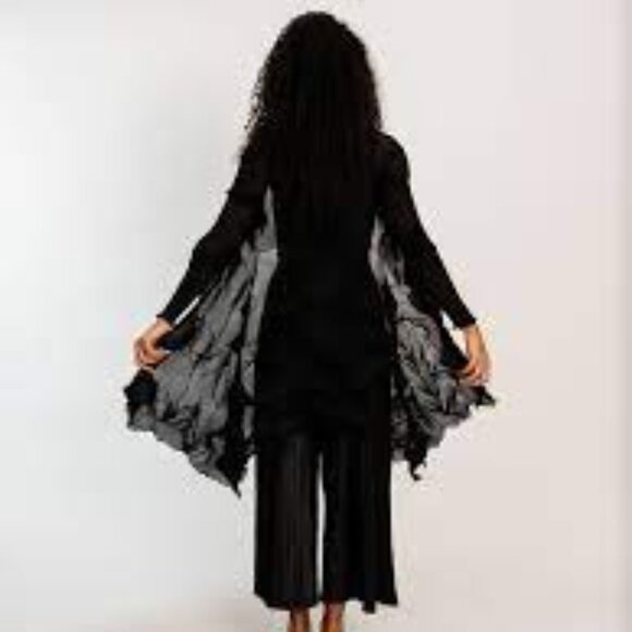 Alquema Handmade, Knee Length, Sheer Nikki Coat in Black - Size O/S NWT - Picture 3 of 13